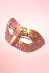 Pink Gold Handmade Art Venetian Masquerade Mask