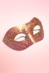 Pink Gold Handmade Art Venetian Masquerade Mask
