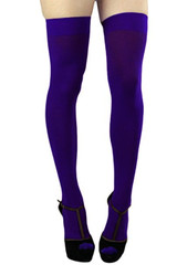 Plum Opaque Thigh Stockings