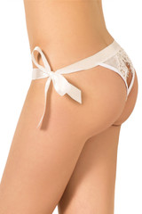 Chantal Bridal White Sheer Side-Tie Panty Plus Size