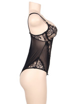 Georgia Lace Mesh Underwire Bodysuit Teddy