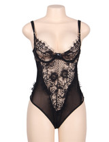 Georgia Lace Mesh Underwire Bodysuit Teddy