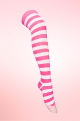 Striped Color Over the Knee High Long Poly Cotton Socks