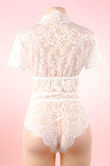 Helena White Lace Plus Size Lingerie Set