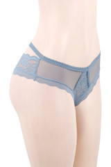 Emily Gray Blue Lace Strappy Panty