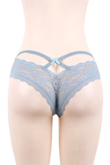 Emily Gray Blue Lace Strappy Panty
