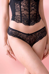 Adrianna Low Rise Scallop Lace Cheeky Brazilian Panty