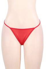 Gertie Red Lace Retro High Waist Garter Belt Thong Set