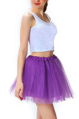 Purple Petticoat Mesh Mini Costume Tutu Skirt