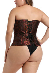Brown Medieval Steel boned Corset Plus Size
