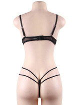 Christie Cupless and open Crotch crothchless lingerie set  actual product picture on a mannequin backview 