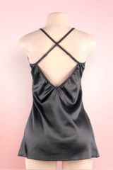 Gilian Black Lace Satin Night Dress