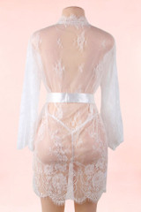 Debbie White Lace Bridal Robe