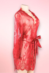 Debbie Red Lace Robe