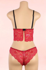 Amelia Red Lace Camisole Shorts Loungewear Set