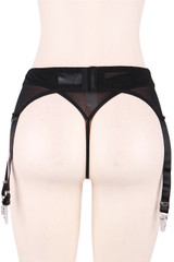 Bianca Black Mesh Retro Garter Belt Panty Set Plus