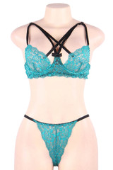 Phoebe Blue Bralette Cheeky Lingerie Set