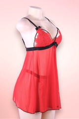 Dana Red Embroidered Babydoll