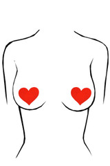 Red Heart Disposable Nipple Pasties Cover  how to wear