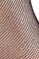 Sparkle Fishnet Rhinestone Tube Mini Dress Body Stockings