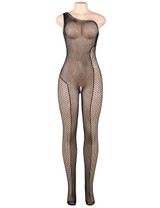 Amy Sparkle Fishnet One Shoulder Full Body Stockings