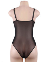  Naomi Black Lace Plus Size Teddy Bodysuit