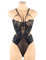 Brandi Black Balcony Underwire Sheer Teddy