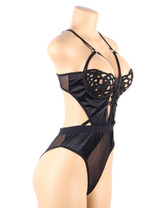 Brandi Black Balcony Underwire Sheer Teddy