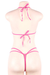 Pink Lace plunging erotic teddy lingerie  actual product picture on a mannequin backview 