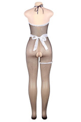 French Maid Open Cup Fishnet Body Stockings