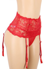 Dahlia Red Lace Garter Belt