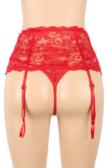 Dahlia Red Lace Garter Belt