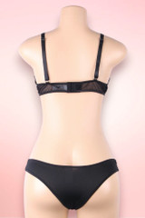Eden Black Mesh Plus Size Bra and Panty Set