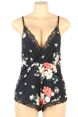 Maggie Floral Romper Teddy Plus Size