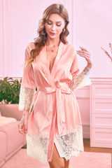 Macy Pink Bridal Kimono.