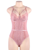  Naomi Orchid Lace Plus Size Teddy Bodysuit