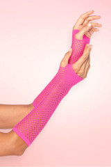 Long Fingerles Fishnet Gloves