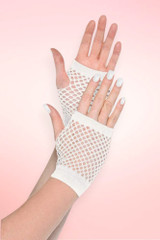 Short Fingerless Fishnet Gloves