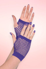 Short Fingerless Fishnet Gloves