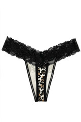 Leopard Lace Cotton Thong Panty
