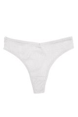 Plain Ribbed Cotton Basic Thong 