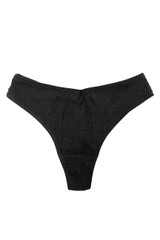 Plain Ribbed Cotton Basic Thong 