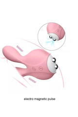 Pink Bunny Mini Dual Motor Electro Magnetic Pulsating Vibrator