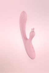 Deer antler Dildo Rabbit Gspot Rechargeable Vibrator with an external knob immitating deer antlers for direct clitoral stimulation.