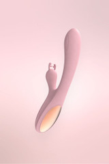 Deer antler Dildo Rabbit Gspot Rechargeable Vibrator with an external knob immitating deer antlers for direct clitoral stimulation. alternate view
