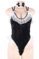Sexy Bunny Black Velvet Teddy Costume Set