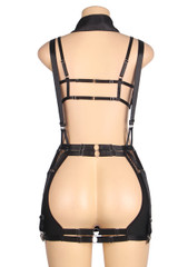 Plus Size Sexy Cop Fishnet Garter Suspender Costume Lingerie