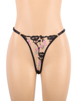 Carlotta  Sheer  Black Floral Embroidered Bra Garter Belt Set
