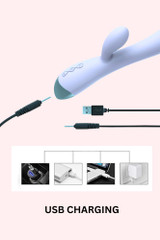 Nathan Dual Head Silicon Vibrating Dildo Sex Toy for women with USB cord