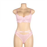 Alison Pink Lace Plus size Bra Lingerie Set